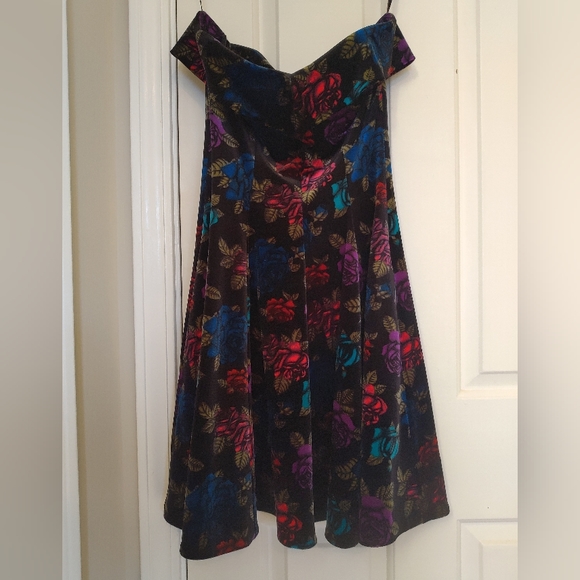 Betsey Johnson Velvet Floral Dress - Picture 1 of 5